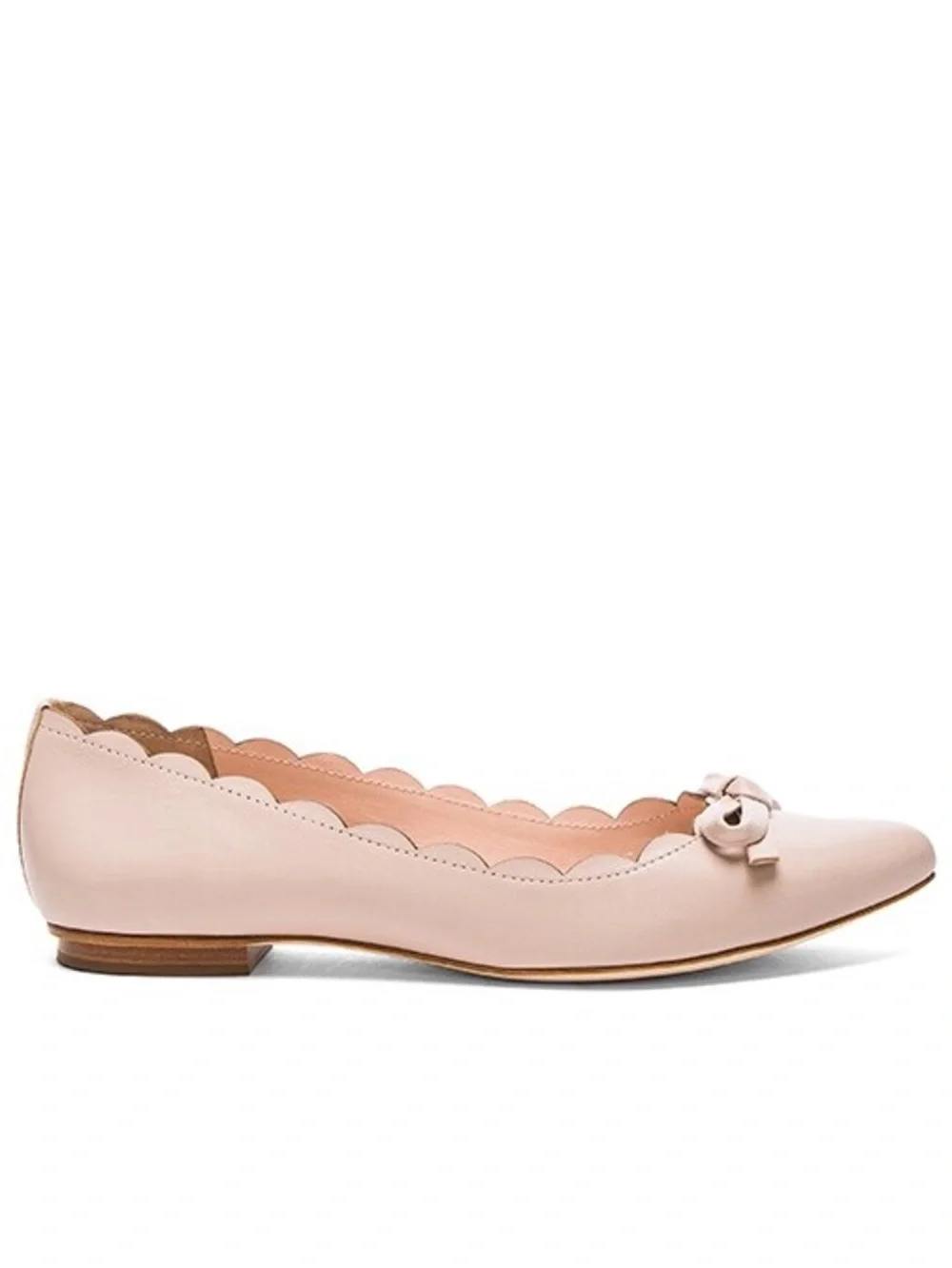 Kate Spade Eleni Flex Flat Scalloped Edge in Pale Pink Nappa